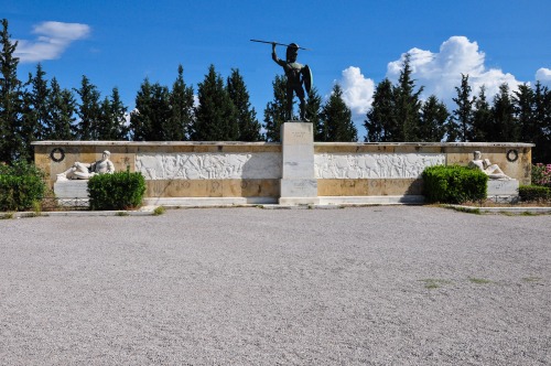 Modern monument honoring Leonidas and his three hundred warriors — Click on Image to Enlarge and/or Download